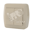 Демет Выключатель проходной двойной крем Lezard