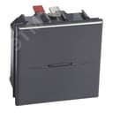 Axolute. Выключатель аксиальный одноклавишный 10А 250В. Автоматические клеммы. 2 модуля. Цвет Антрацит Legrand Euro