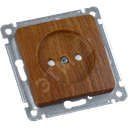 MASTER Розетка одноместная со шторками, скрытой установки, в рамку, дуб