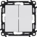 Valena LIFE Переключатель двухклавишный 10А 250В с лицевой панелью Безвинтовые зажимы Белый