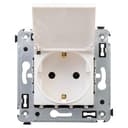 Avanti Розетка с крышкой в стену, 2P+E, "Белое облако"