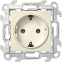 Розетка 2К+З Schuko без штор, слоновая кость