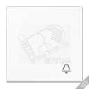 Клавиша для  выключателя с символом  звонок   светло-серая