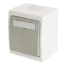 Выключатель 1клавишный с окном для маркировки самовозвратный STEKKER PSW1021454 открытой установки 250В 10А IP54 белыйсерый 49736