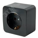 Розетка одноместная с/з 250В 10А серия София черный матовый STEKKER