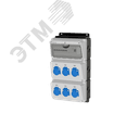 Комбинация розеток , Вход М32, клеммы, УЗО 4P/40A/30mA, 6xSchuko16A., IP54. 00-00033741 AlpenBox