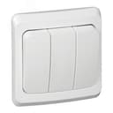 ЭТЮД Выключатель трехклавишный скрытый белый BC10-003B Systeme Electric