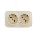 Quteo Розетка двойная с заземлением без шторок -  16 A - 250 В IP 20 - Слоновая кость