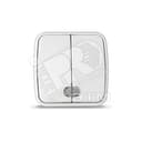 Выключатель Электра двухклавишный с подсветкой белый