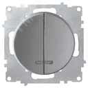 Выключатель двойной с подсветкой, цвет серый (серия Florence) 2172848 ССТ