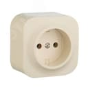 Quteo Розетка без заземления без шторок наружная бежевая