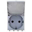 Avanti Розетка с крышкой модульная 2P+E с з/ш Закаленная сталь2 модуля DKC