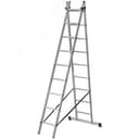 Лестница двухсекционная алюминиевая, 2x9 ступеней, H=257/426см, вес 7.34 кг