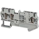 Клеммник пружинный разъединитель 3 точки подключения 2.5мм.кв серый