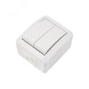 Выключатель двухклавишный INDUSTRIAL IP54, о/у, белый REXANT