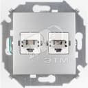 Розетка компьютерная двойная RJ45 кат.5е, алюминий
