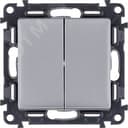 Valena LIFE Выключатель двухклавишный 10А 250В с лицевой панелью Безвинтовые зажимы Алюминий