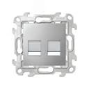 Розетка для передачи данных 2xRJ45 Cat.5e UTP цвета алюминий S24 Harmonie