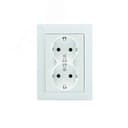 Defne Розетка двойная с заземлением белая