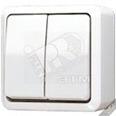 Выключатель для накладного монтажа сдвоенный слоновая кость JUNG