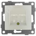 Розетка компьютерная и телефонная RJ45, RJ12 Bravo, механизм, жемчуг