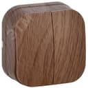 GLORY Выключатель двухклавишный наружный дуб 10А IEK