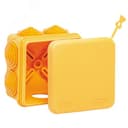 Коробка распределительная для открытой проводки, не распространяет горение 70х70х40мм (оранжевая) RUVinil