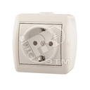 HATA Розетка с заземлением в сборе белая