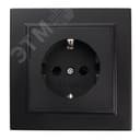 Розетка одноместная с/з,с защитной шторкой,250В, 16А, серия Эрна, черный Stekker FERON
