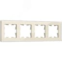 BRITE Рамка 4 поста РУ-4-2-БрВа стекло ванильный BR-M42-G-K10 IEK