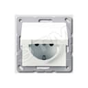 AS500 Розетка с заземлением без шторок с крышкой белая 16A