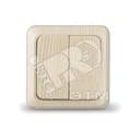 Выключатель Олимп двухклавишный сосна