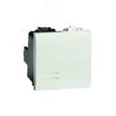 Выключатель одноклавишный, 2 модуля, белый