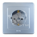 Розетка скрытая с заземлением серебро