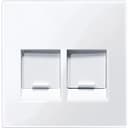 Центральная плата для модулей штепсельных разъемов 2 поста со шторками белый