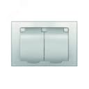 Розетка двухместная UNIVersal серия Афина с/з с крышкой, с/у, 16А, 220В, серебро (еврослот), механизм Универсал