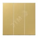 Клавиша 3-я для 3-х клавишных выключателей  без подсветки. Серия LS990  Материал- металл  Цвет- классическая латунь