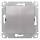 ATLASDESIGN 2-клавишный ВЫКЛЮЧАТЕЛЬ с самовозвратом, сх.2, 10А, механизм, АЛЮМИНИЙ