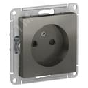 Розетка ATLASDESIGN без заземления со шторками 16А механизм сталь