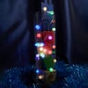 Светодиодная гирлянда Feron CL565 линейная Лед шарики статичная 3м 03м мультиколор с питанием от батареек прозрачный шнур 48612