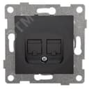 Розетка компьютерная RJ45 Ugra, механизм, двойной, графит