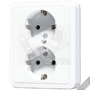 Розетка 16A 250V / 10A 250V сдвоенная CD5020NSW JUNG