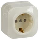 GLORY Розетка одноместная наружная с заземлением  с защитной шторкой кремовая