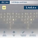 Гирлянда светодиодная Бахрома Айсикл 24х06м 88 LED ТЕПЛЫЙ БЕЛЫЙ белый ПВХ IP65 эффект мерцания 230В NEONNIGHT нужен шнур питания 3035001 255038