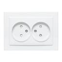 Розетка 2-м СП Минск 10А IP20 без заземл. защ. шторки бел. Basic EKF ERR10-102-100