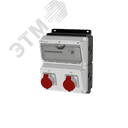 Комбинация розеток , Вход М32, клеммы, УЗО 4P/40A/30mA, 2xCEE32A5p, IP44. 00-00033739 AlpenBox