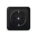 Розетка одноместная UNIVersal серия Олимп с/з, о/у, 16А, 220В, черная