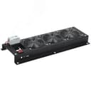 Панель вентиляторная с выключателем и термостатом 3 модуля черная