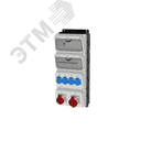 Комбинация розеток , Вход М40, клеммы, УЗО 4P/63A/30mA, 1xCEE16A5p, 1xCEE32A5p, 4xSchuko16A, IP45 00-00033753 AlpenBox