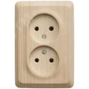 ЭТЮД Розетка угловая двойная открытой установки без заземления без шт. 16А 250B,сосна Systeme Electric